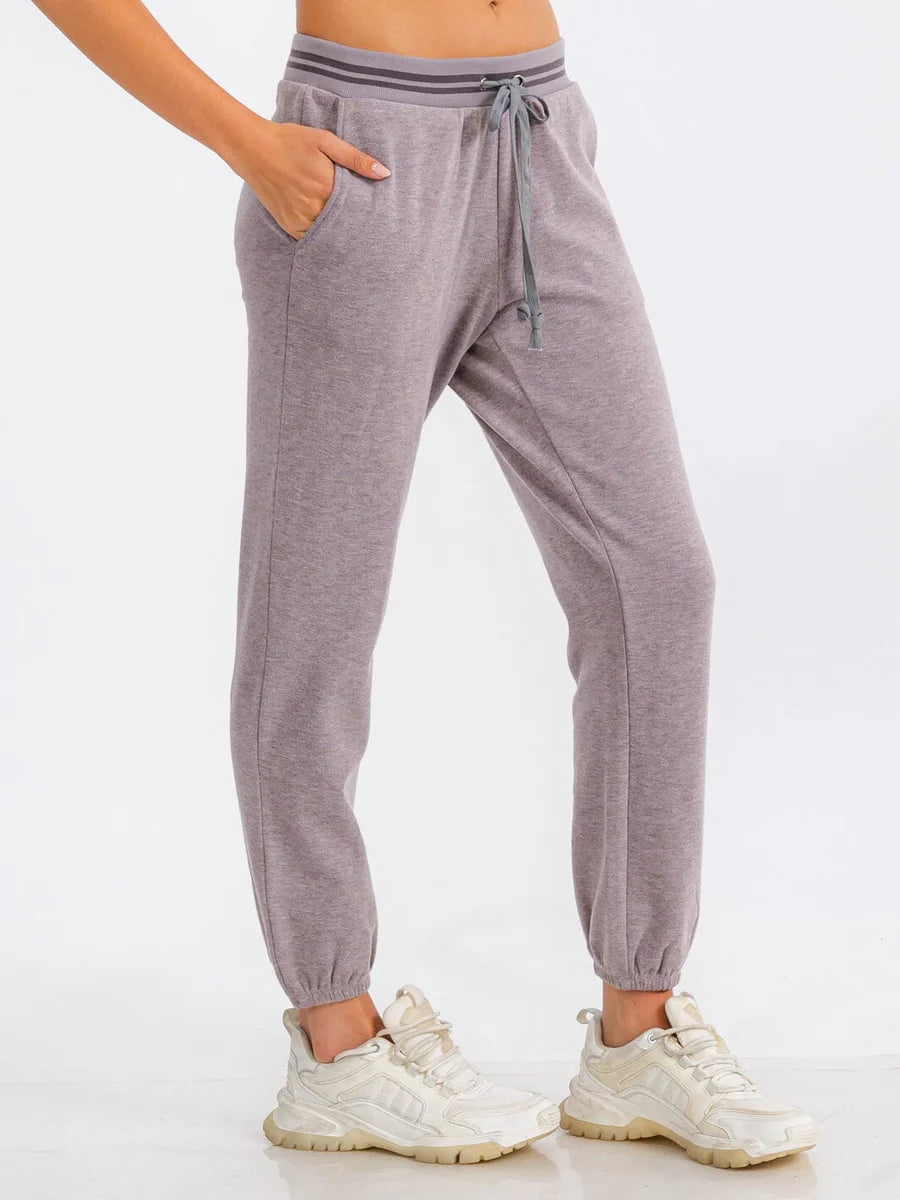 Elastic Waist Jogger Sweatpants - Lavender