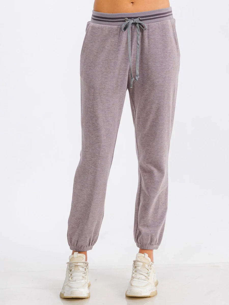 Elastic Waist Jogger Sweatpants - Lavender
