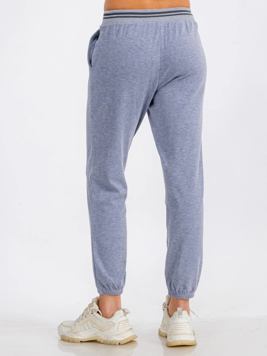 Elastic Waist Jogger Sweatpants - Blue