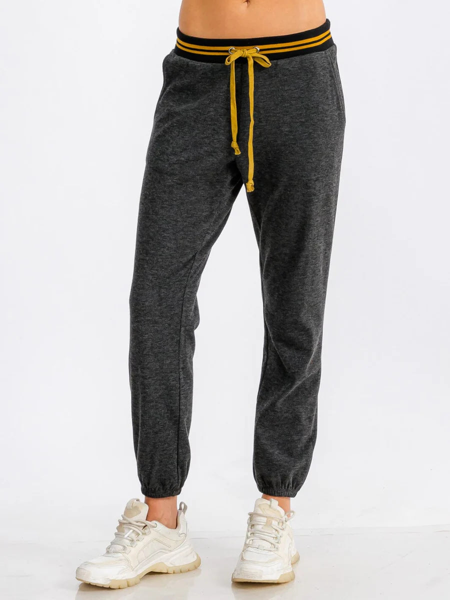 Elastic Waist Jogger Sweatpants - Black