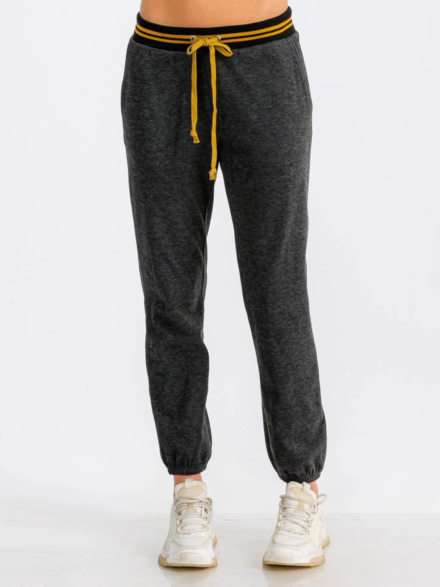 Elastic Waist Jogger Sweatpants - Black