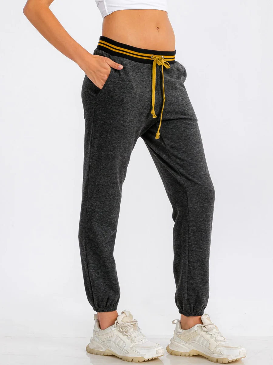 Elastic Waist Jogger Sweatpants - Black