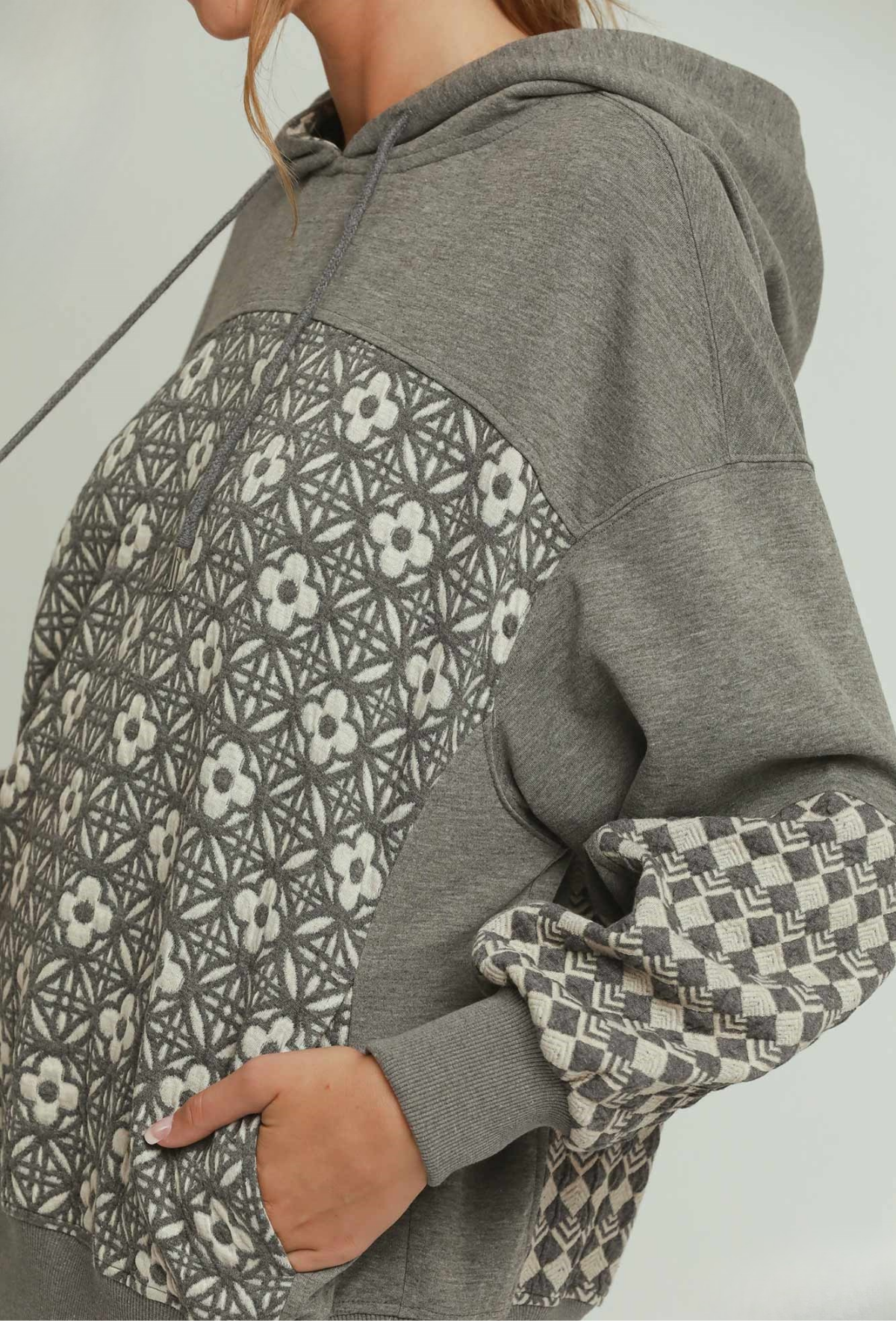 Jacquard Mixed Hoodie