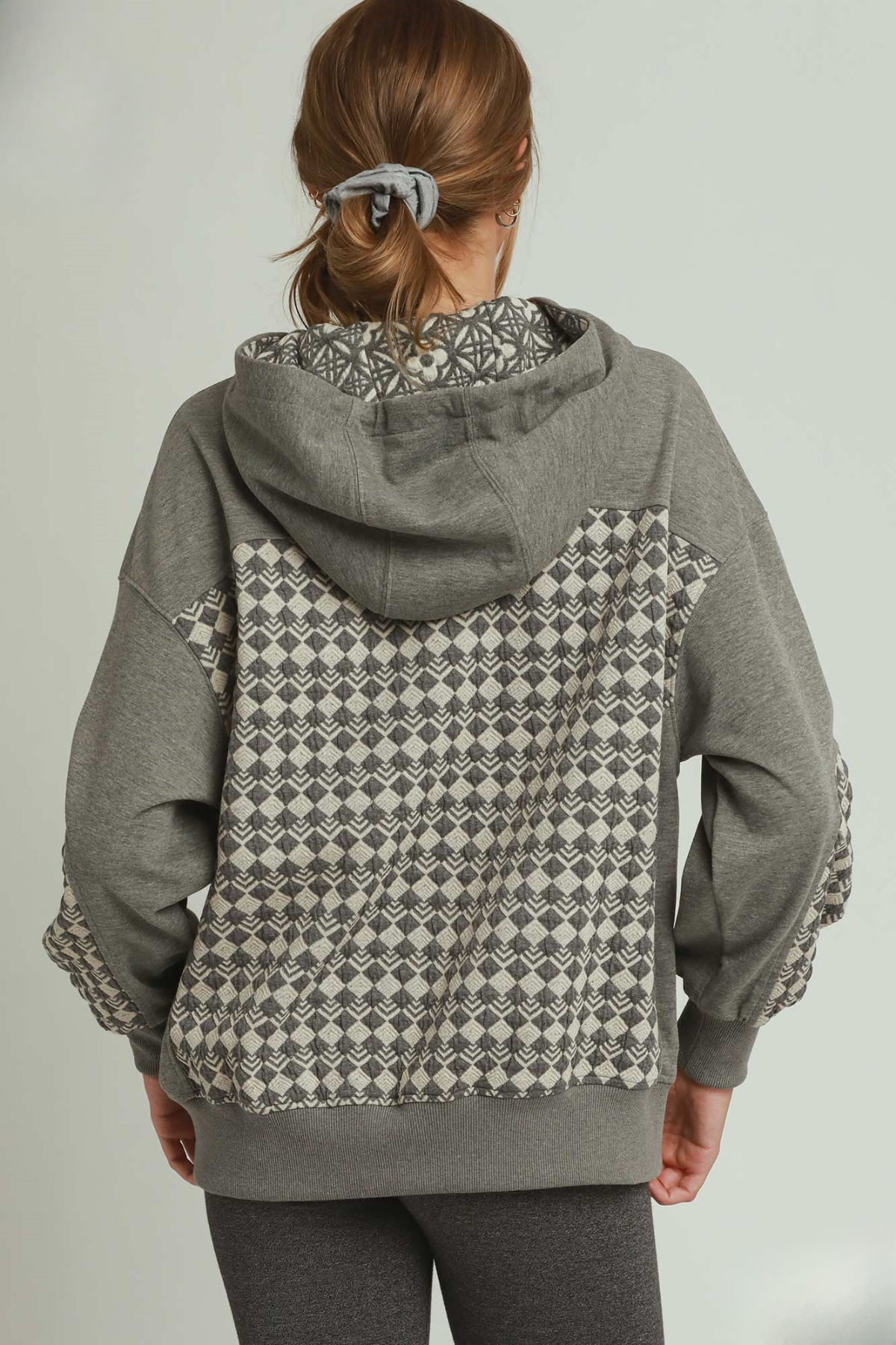Jacquard Mixed Hoodie