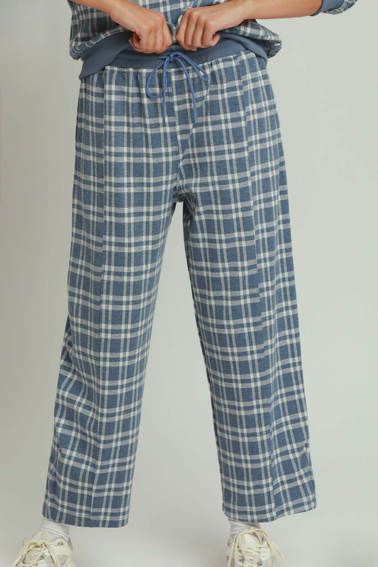Plaid Drawstring Pants