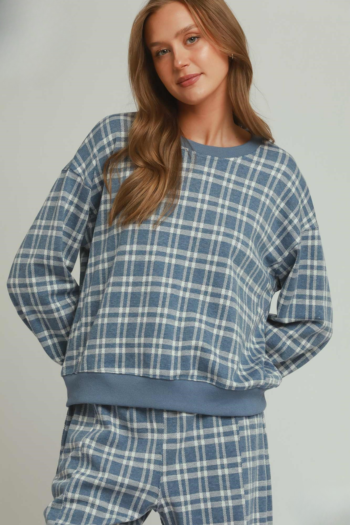 Plaid Printed Pullover Sweater