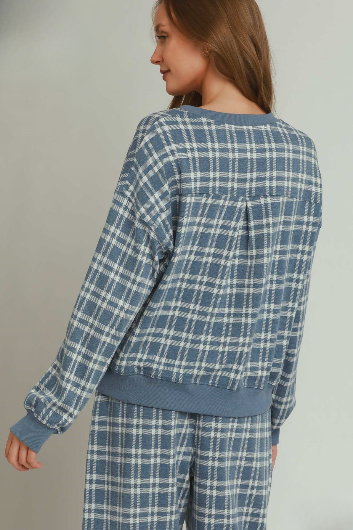 Plaid Printed Pullover Sweater