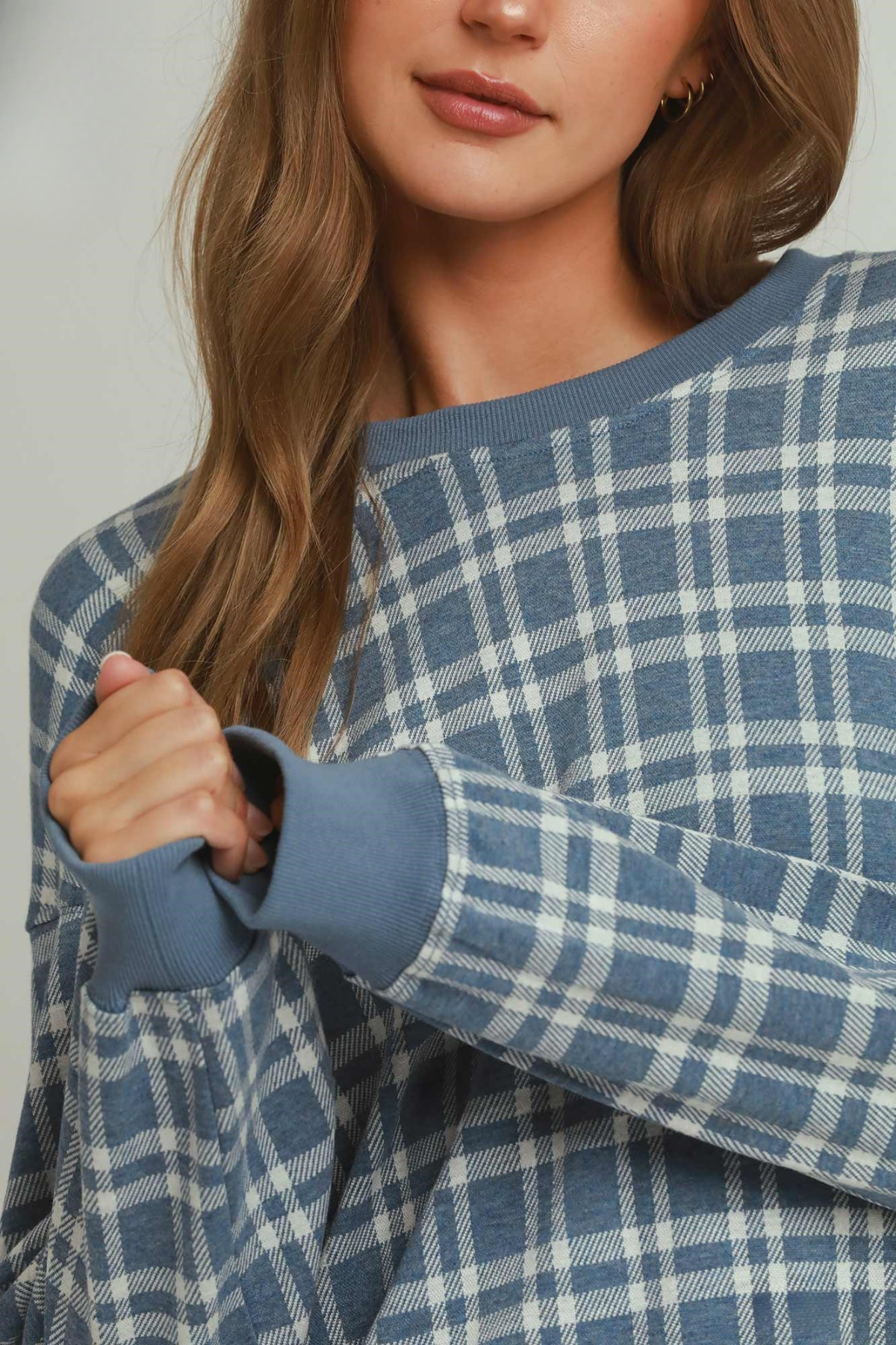 Plaid Printed Pullover Sweater
