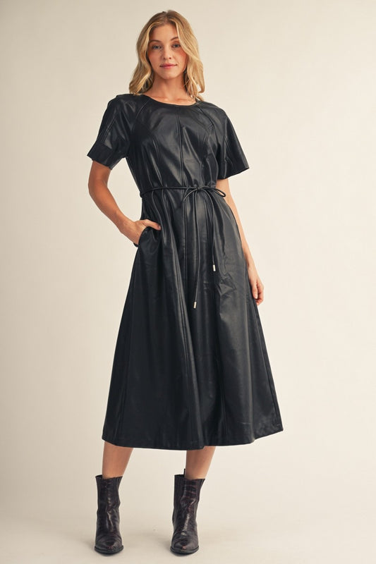 Faux Leather Mini Dress