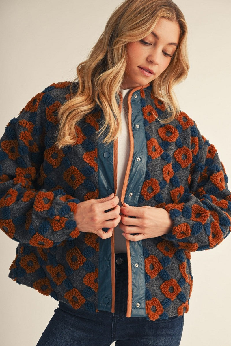 Vegan Leather Sherpa Jacket