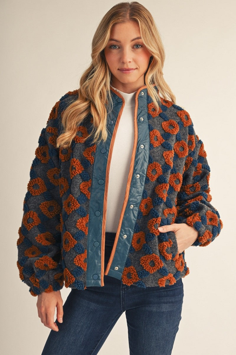 Vegan Leather Sherpa Jacket