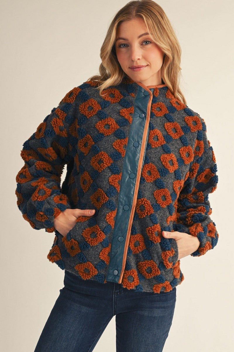 Vegan Leather Sherpa Jacket
