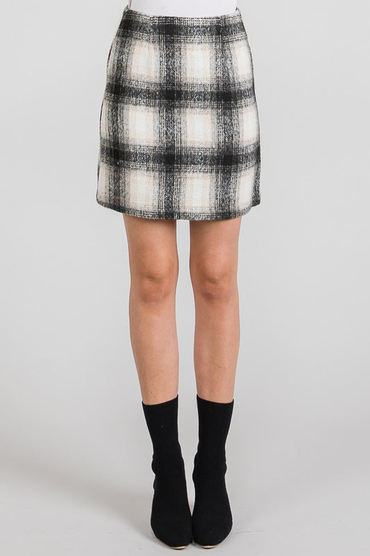 Faux Wool Mini Skirt