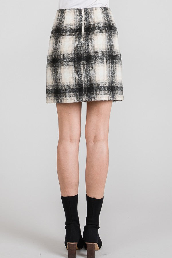 Faux Wool Mini Skirt