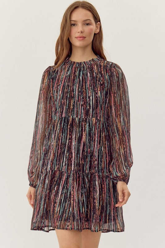 Chiffon Black Multi Dress