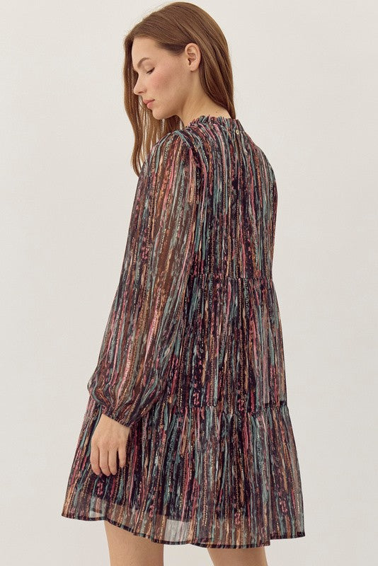 Chiffon Black Multi Dress