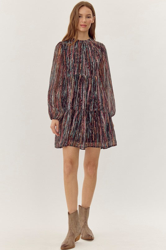 Chiffon Black Multi Dress