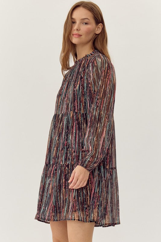 Chiffon Black Multi Dress
