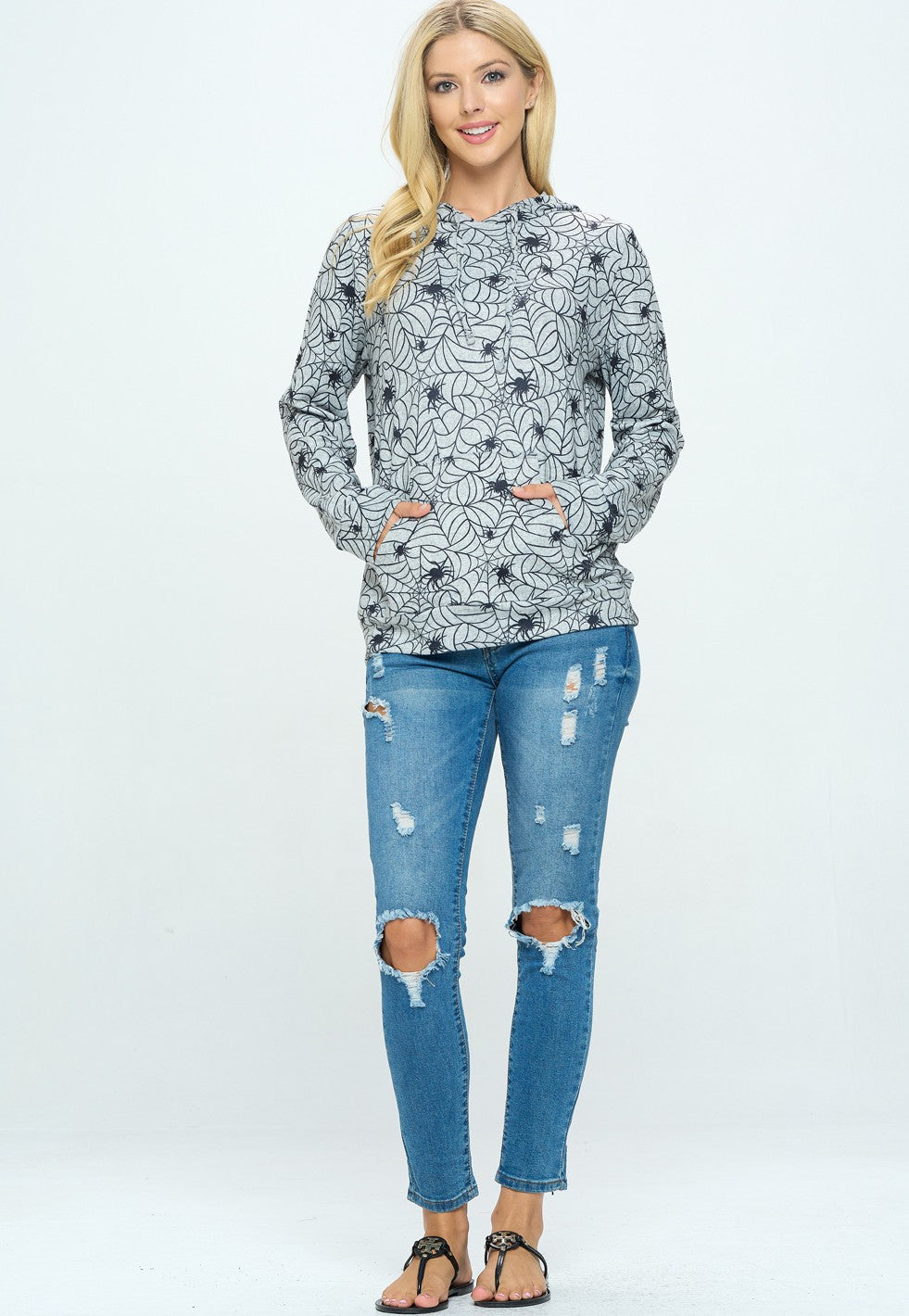 Spiderweb Print Hoodie