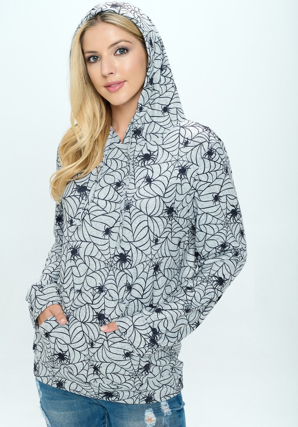 Spiderweb Print Hoodie