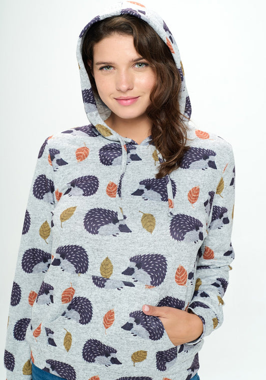 Hedgehog Print Hoodie
