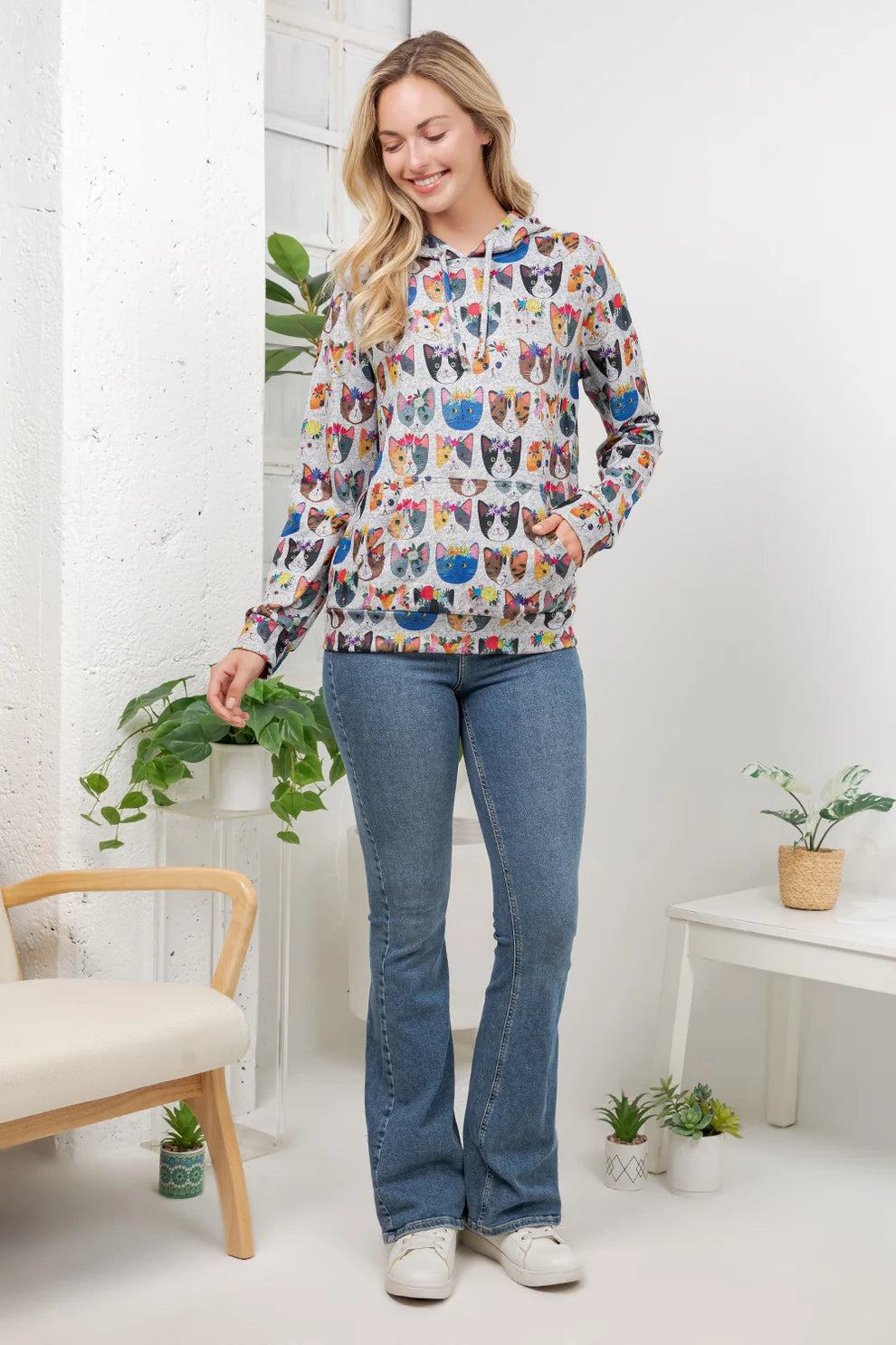 Flower Crown Cats Hoodie