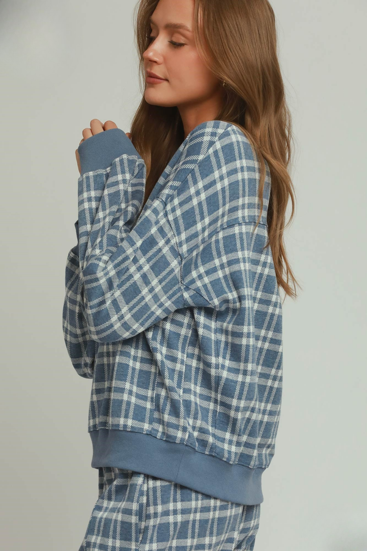 Plaid Printed Pullover Sweater