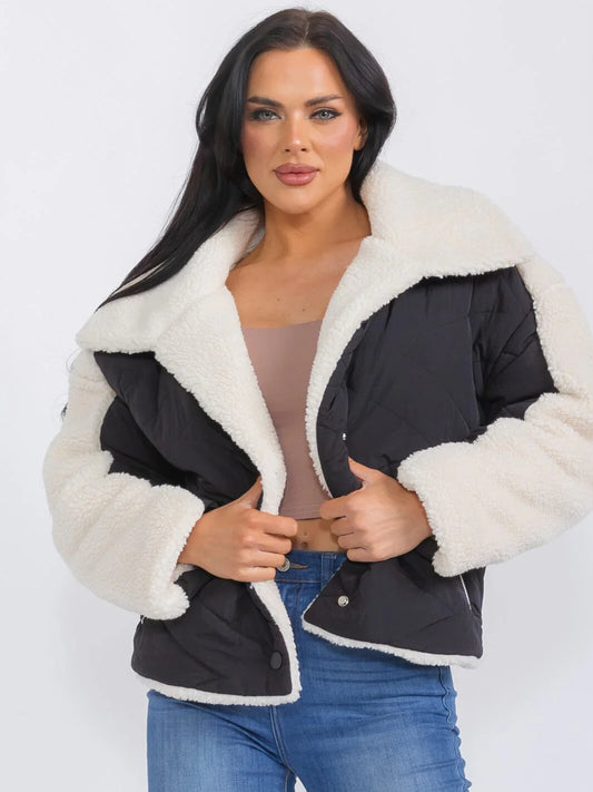 Sherpa Button Up Coat
