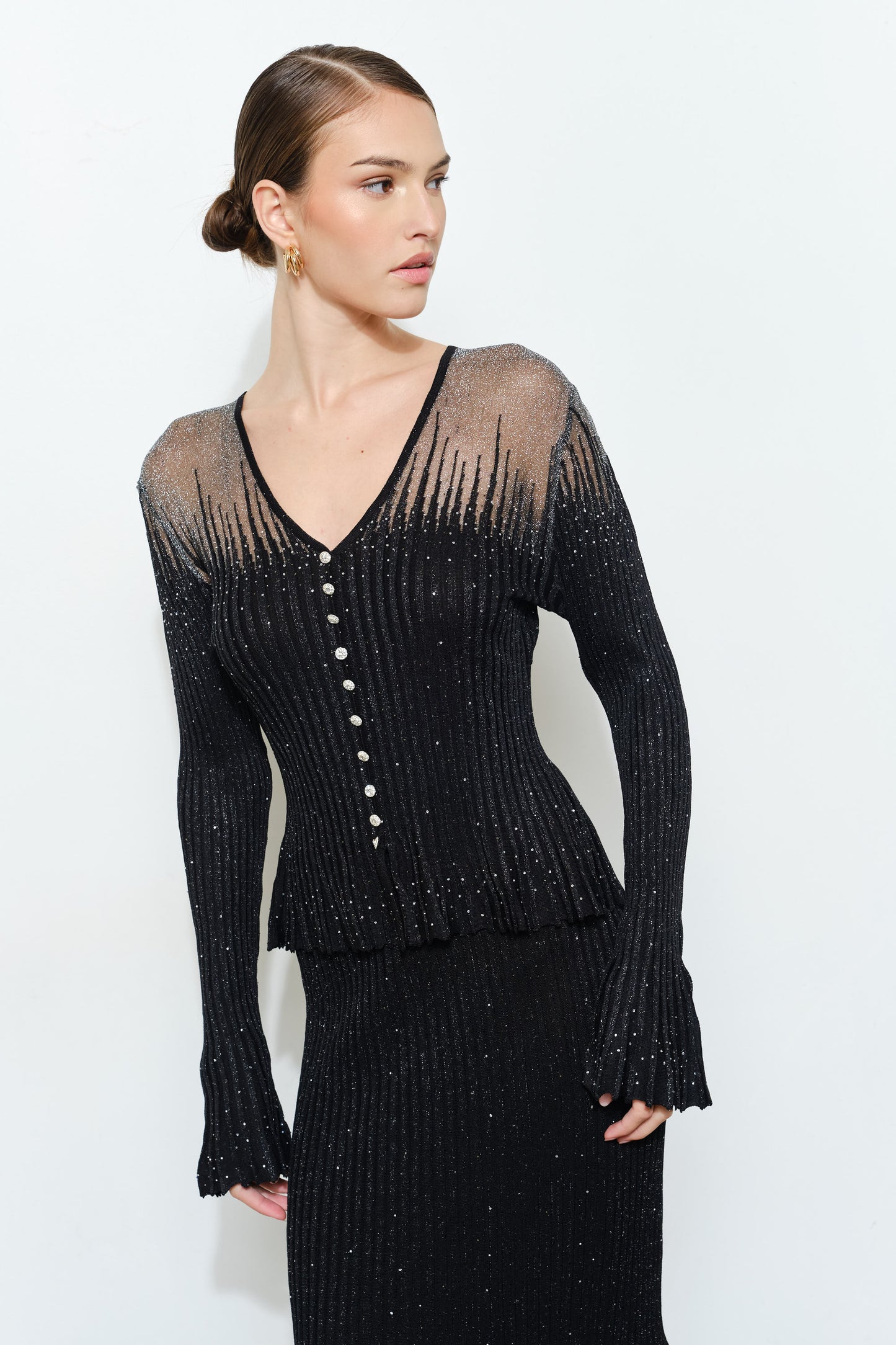 Jeweled Bell Sleeve Top