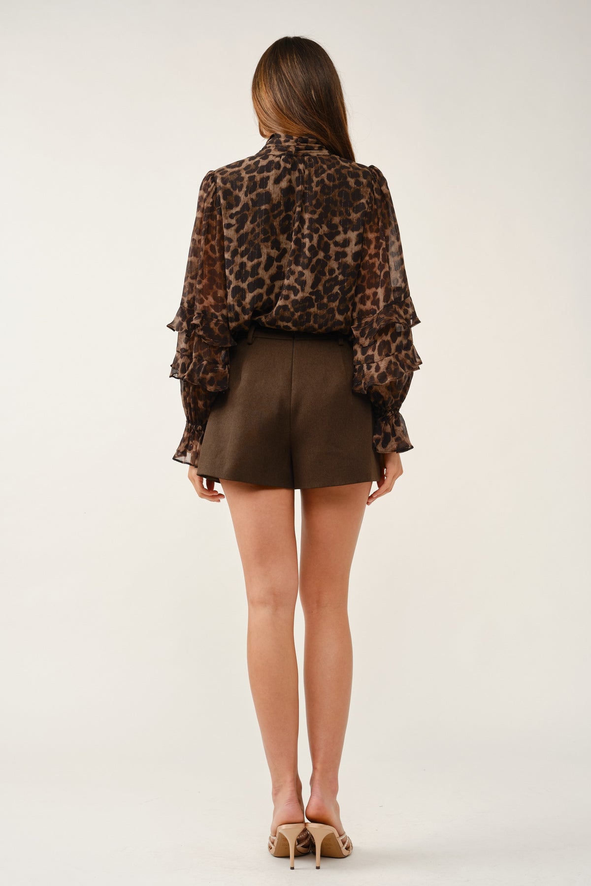 Leopard Tie Neck Top