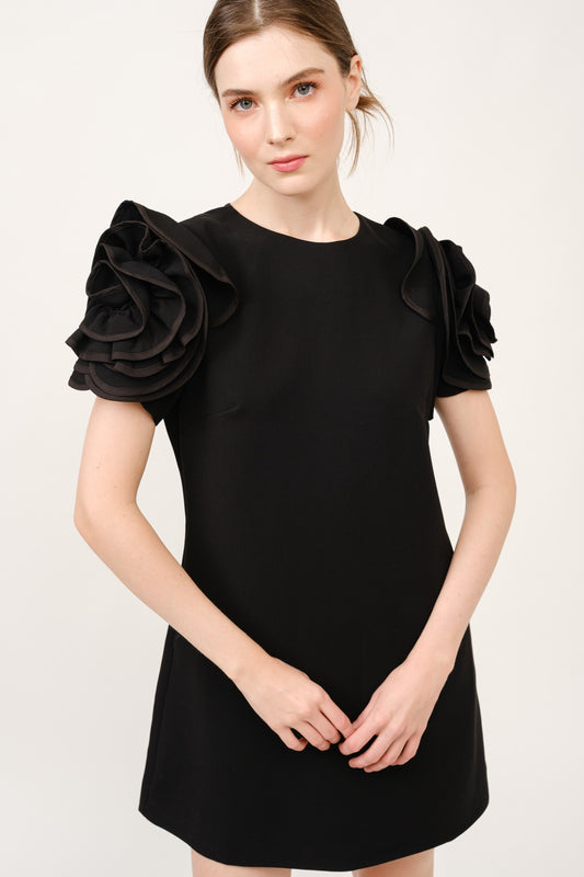 3D Floral Sleeve Dress