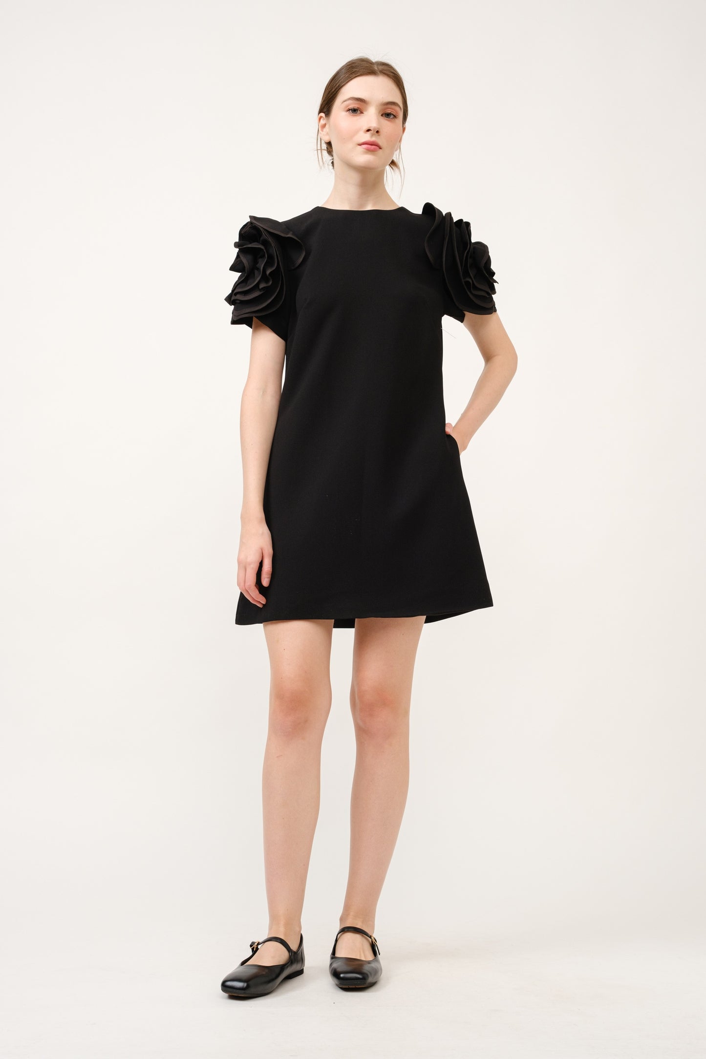 3D Floral Sleeve Dress
