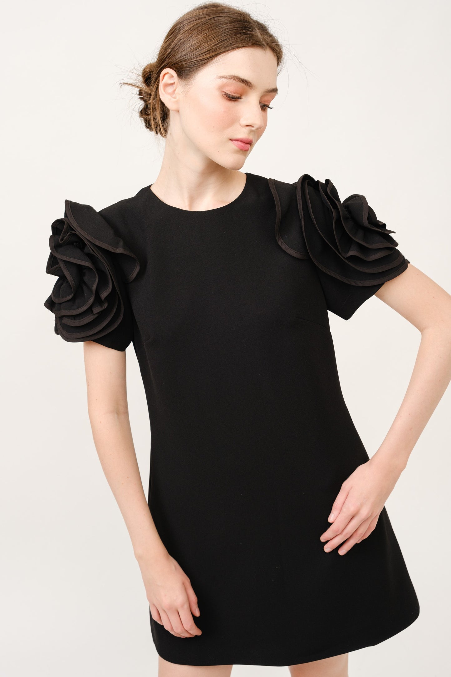 3D Floral Sleeve Dress