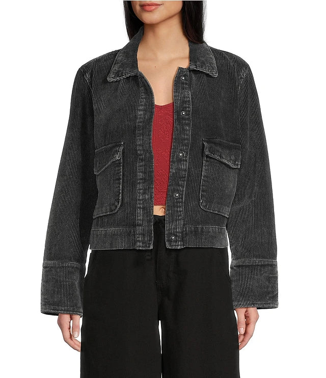 Corduroy Pocket Jacket - Black