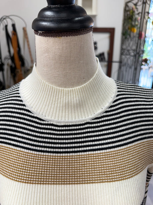 Striped Rib Knit Sweater