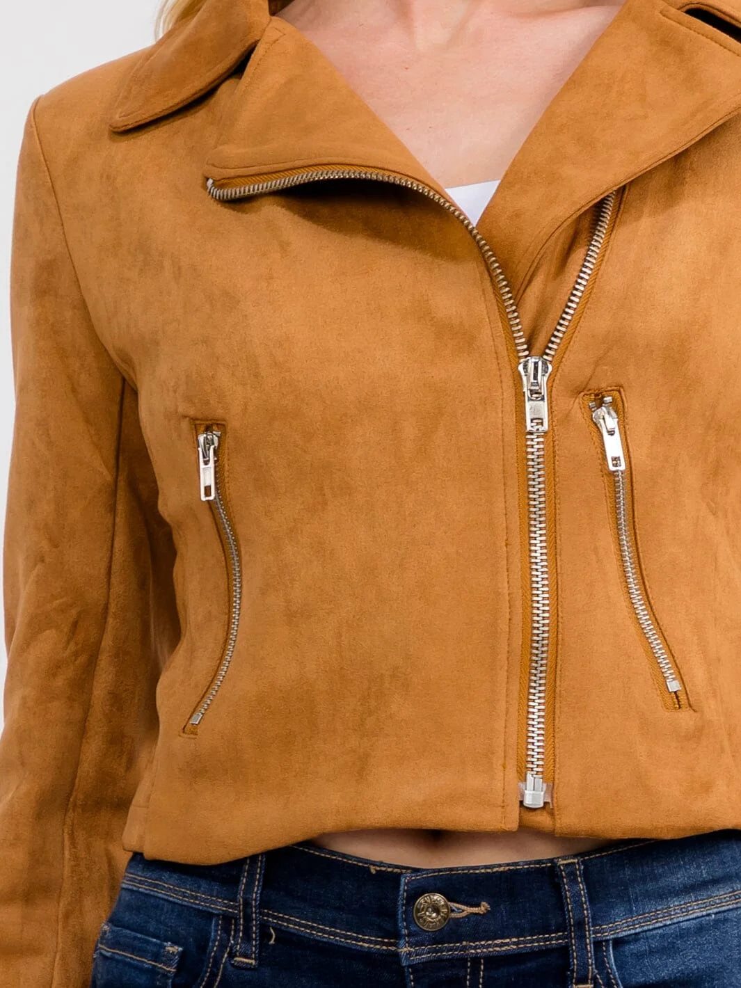 Suede Zip Pocket Jacket