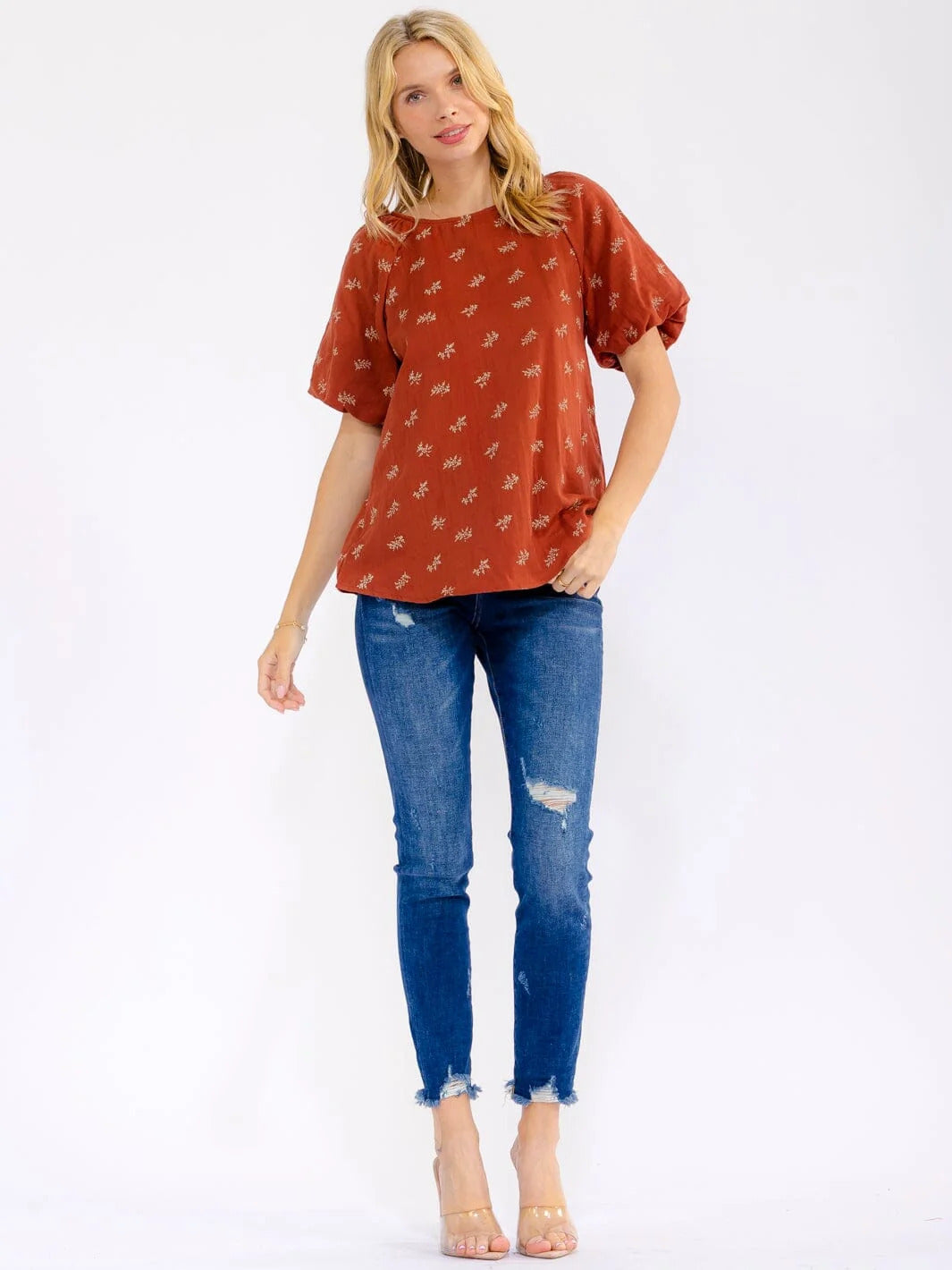 Puff Sleeve Floral Top