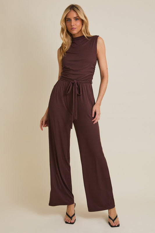 Sleeveless Waist Tie Jumpsuit