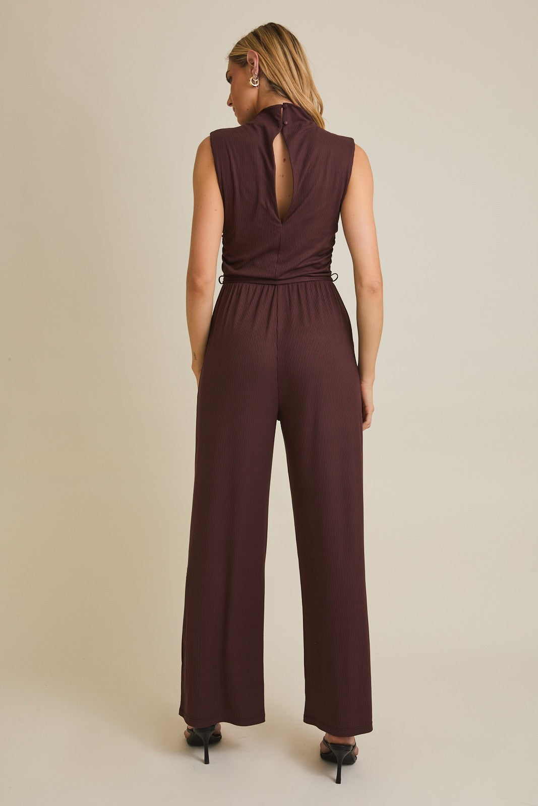 Sleeveless Waist Tie Jumpsuit