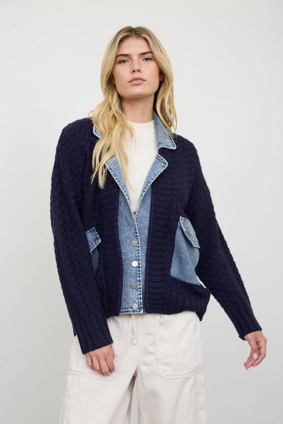 Cable Knit Denim Jacket