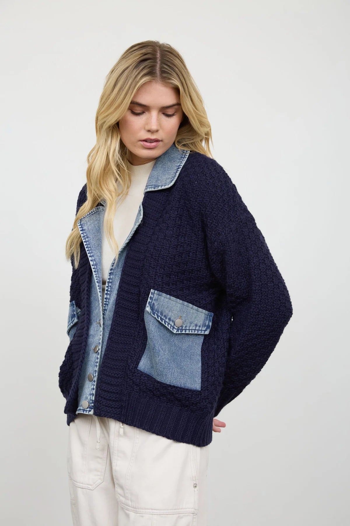 Cable Knit Denim Jacket