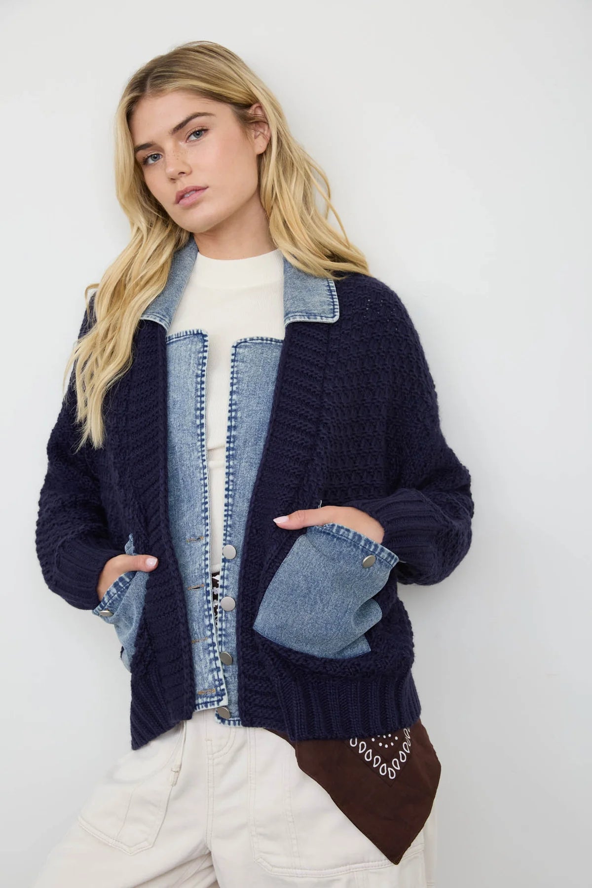 Cable Knit Denim Jacket