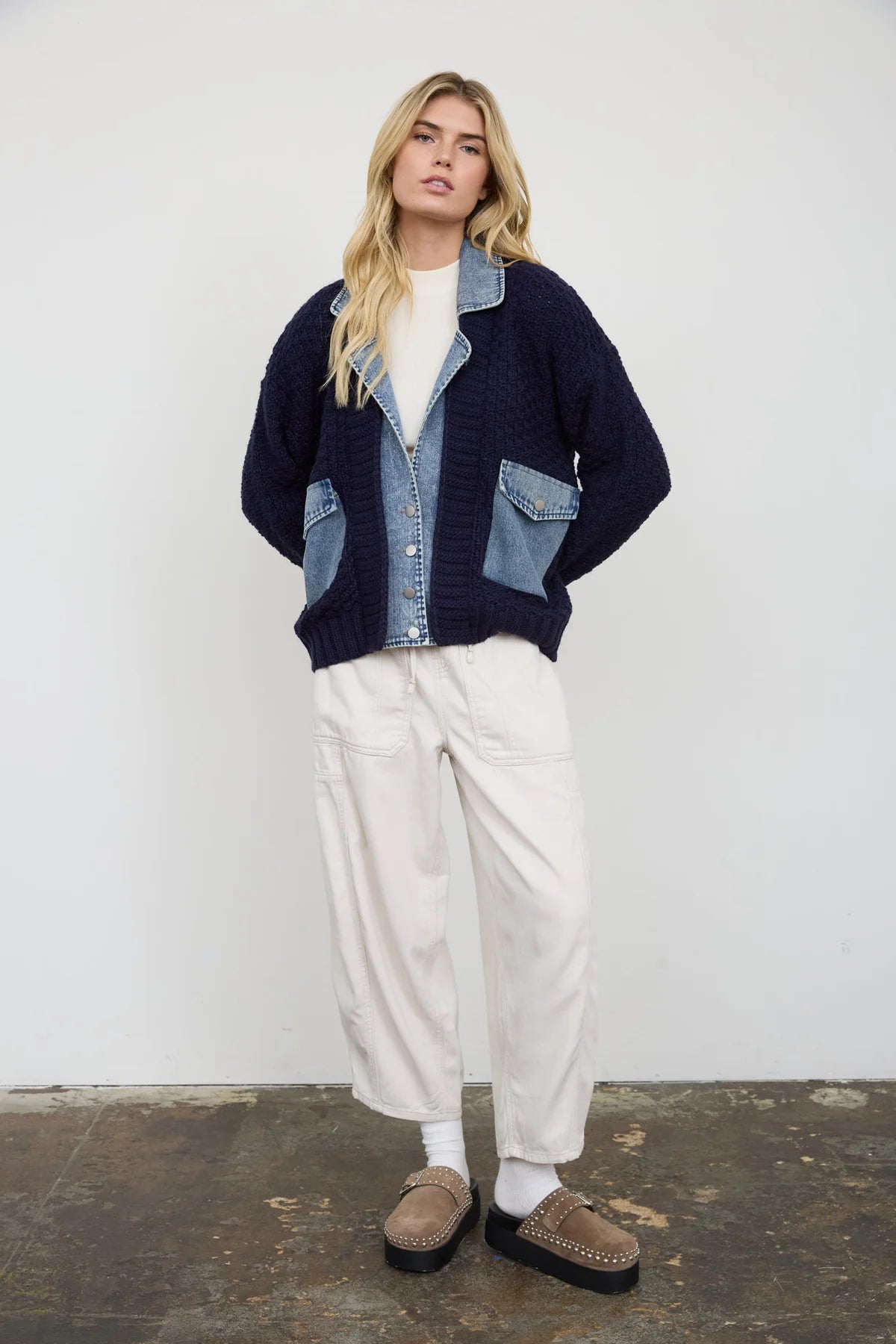 Cable Knit Denim Jacket