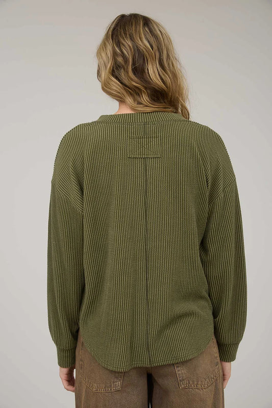 Acid Washed Henley Top