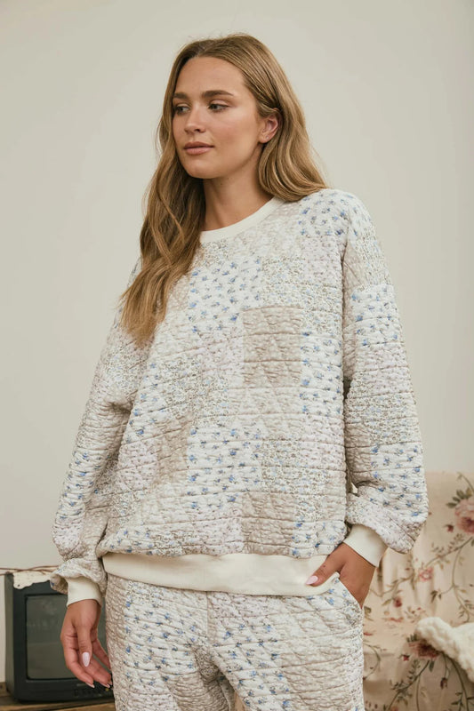 Patchwork Sweatshirt - Cream