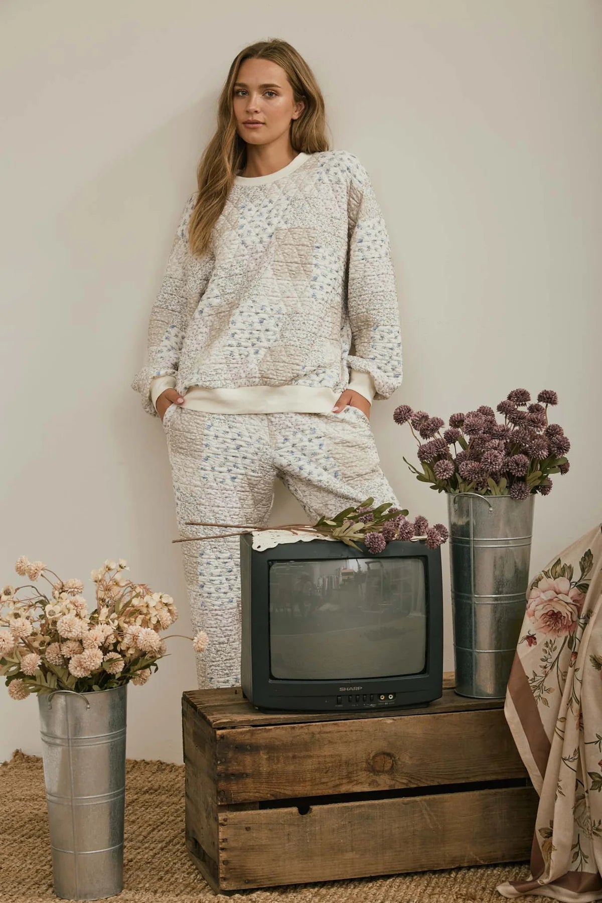 Patchwork Sweatshirt - Cream