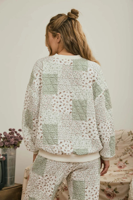 Patchwork Sweatshirt - Olive