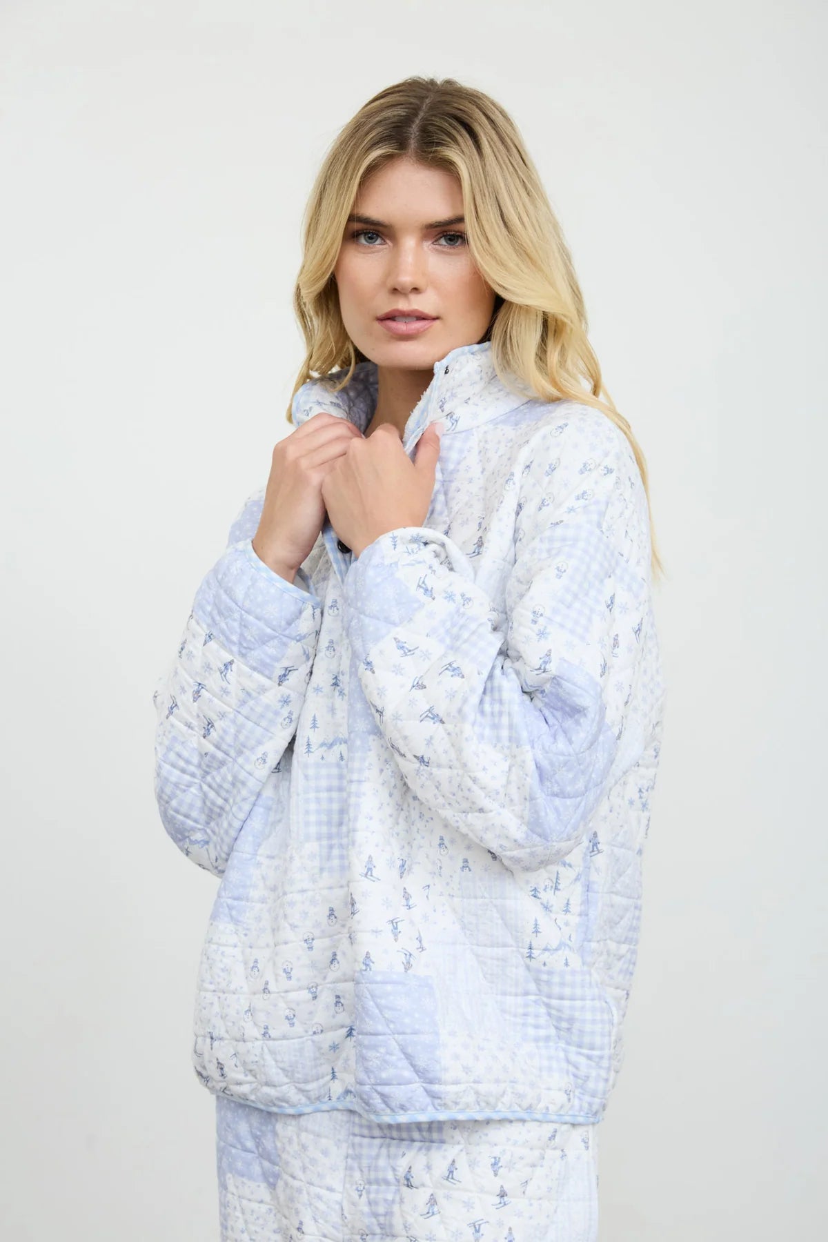 Winter Motif Patchwork Top