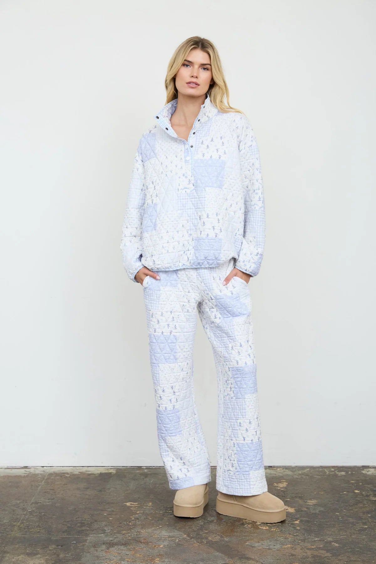 Winter Motif Patchwork Top