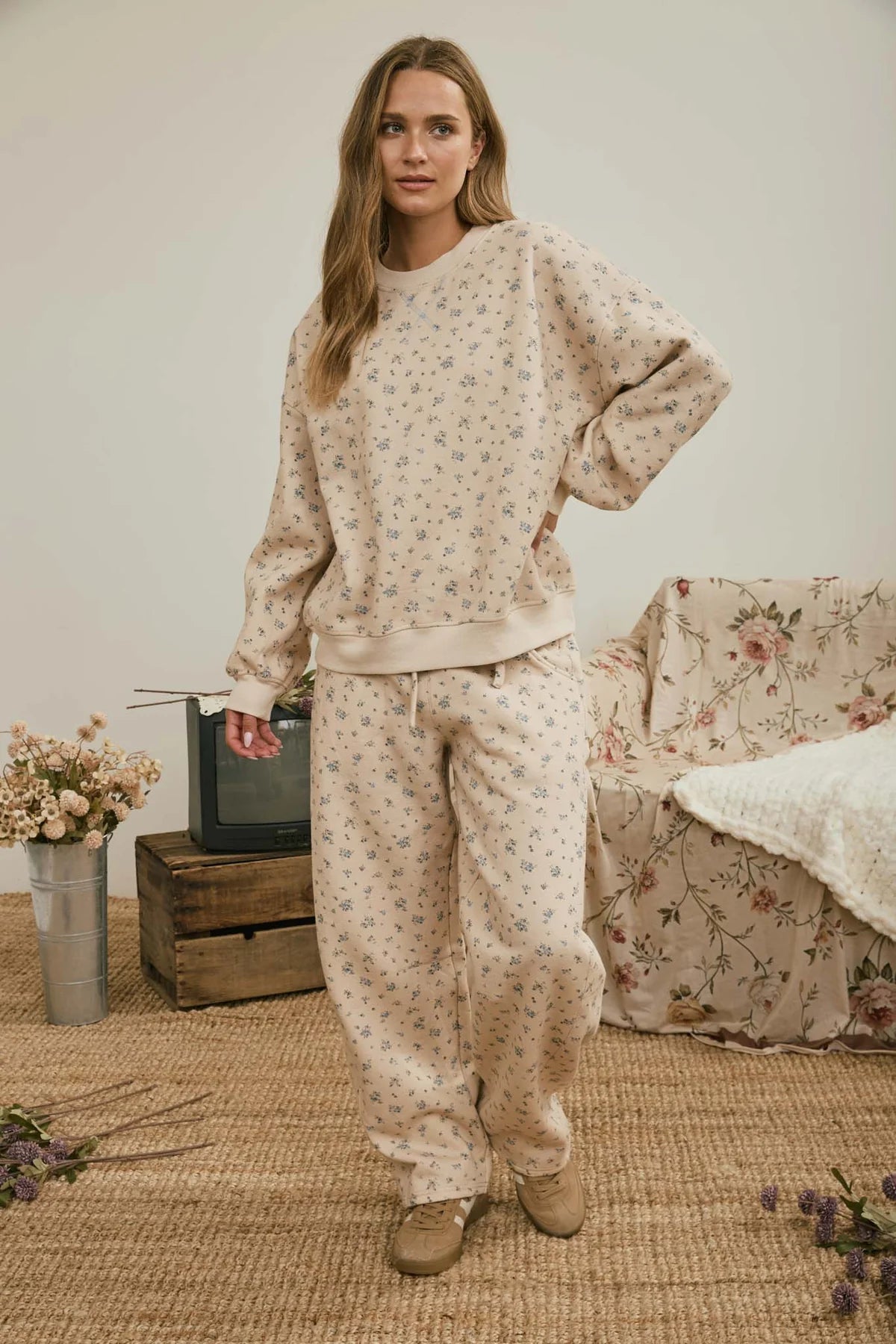 Ditsy Floral Drawstring Pants